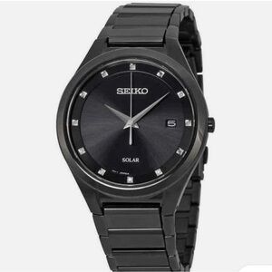 Seiko Black Solar-Powered Watch
